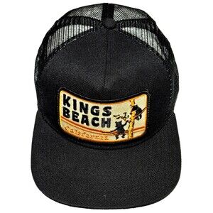 Bart Bridge Snapback Pocket Hat Black Trucker Patch Cap Tree Bear Kings Beach CA